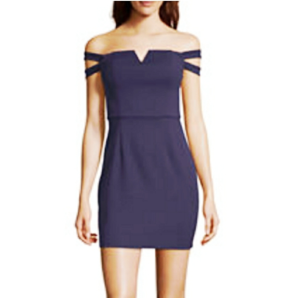 Speechless Off Shoulder Navy‎ Blue Dress